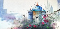 Zahid Ashraf, 8 x 16 inch, Acrylic on Canvas, Cityscape Painting, AC-ZHA-070